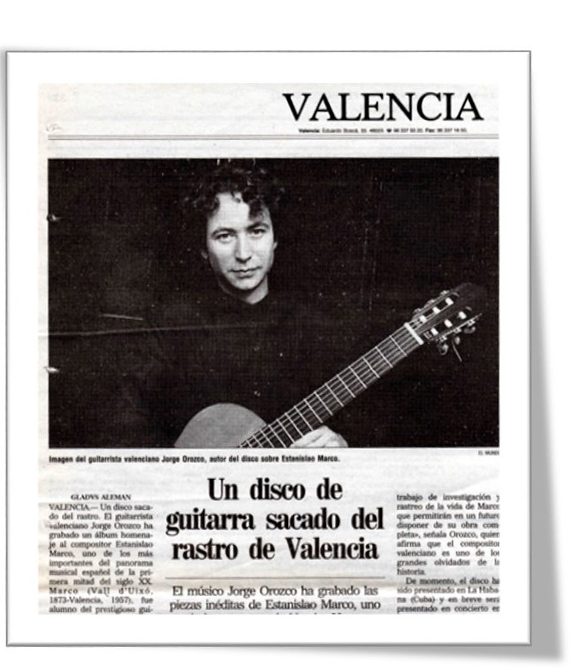 Facsímil del diario El Mundo con la noticia so bre Jorge Orozco