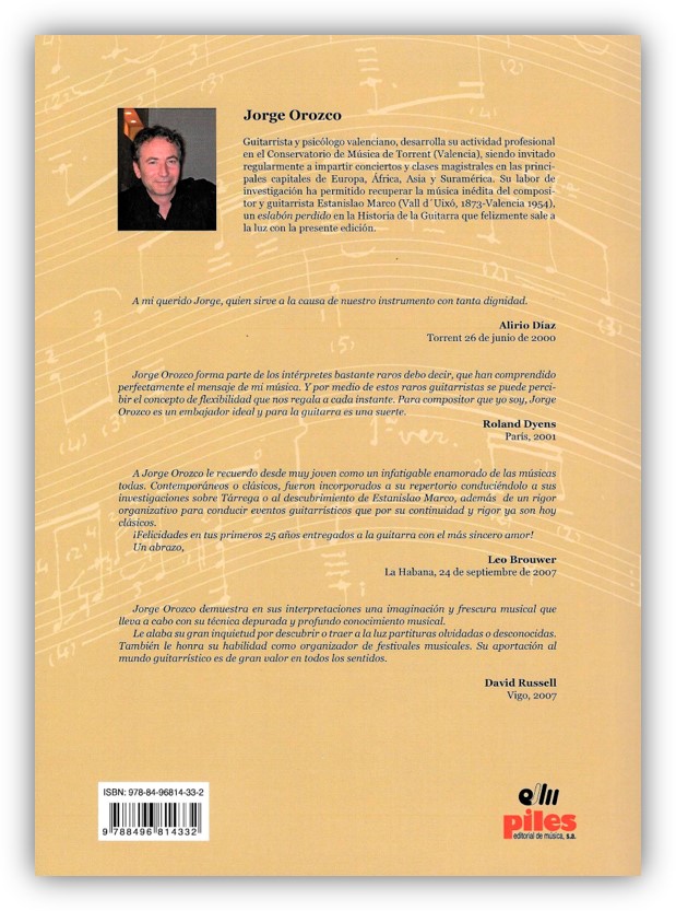 Contraportada libro Estanislao Marco, volúmen 1