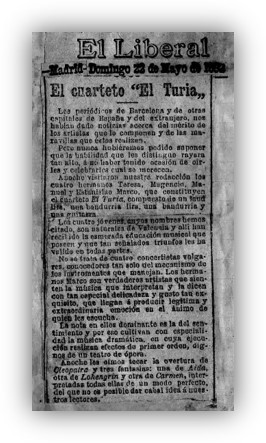 Facsímil del diario El Liberal de Madrid, 1892