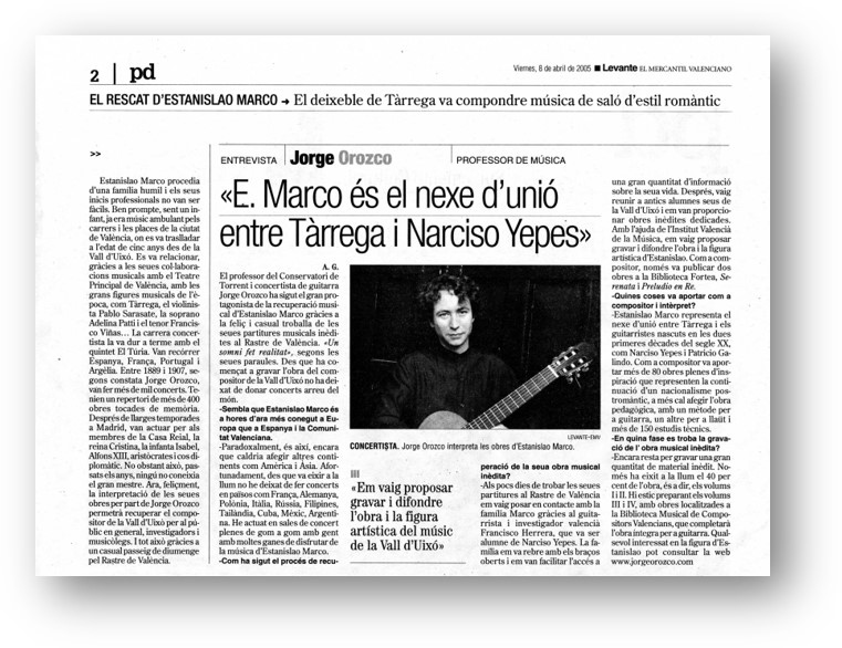 Facsímil del diario El Mercantil Valenciano, Año 2005