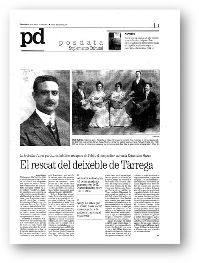 Facsímil diario Levante de Valencia de 2005