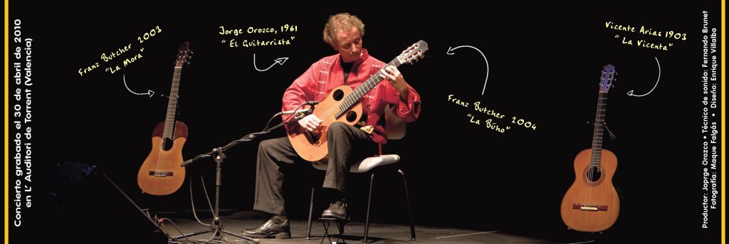 Anverso del booklet en tríptico del CD "Jorge Orozco - Live in Torrent"