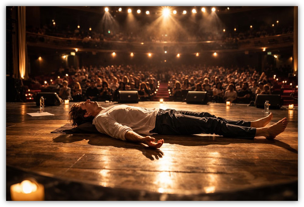 Ejercicio de relajación en público